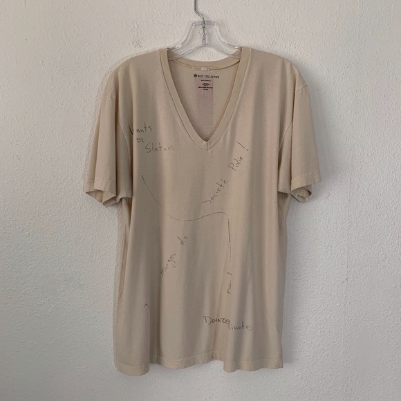 Nice Collective painted stripe & printed text tee - Picture 1 of 9